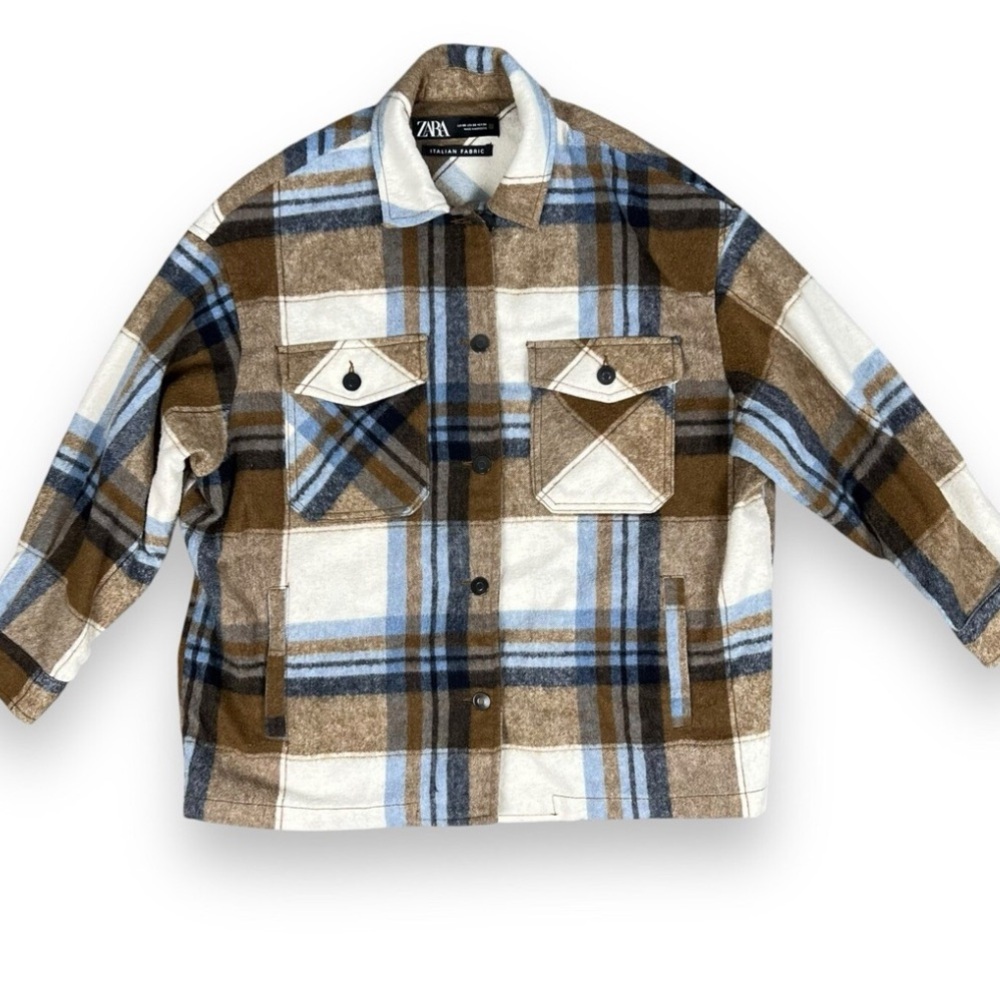 Zara Plaid Jacket - Brown and Blue